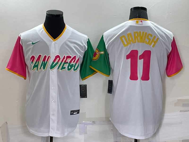 Men's San Diego Padres Yu Darvish White Player Stitched Jersey