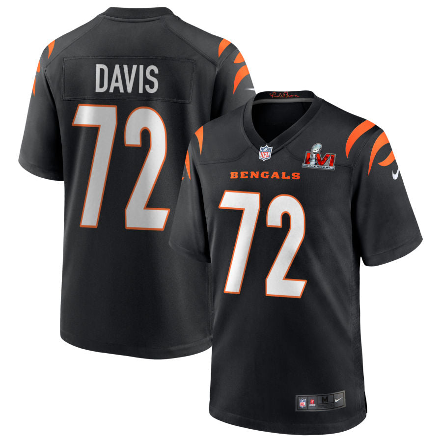 Domenique Davis Cincinnati Bengals Super Bowl LVI Game Jersey - Black