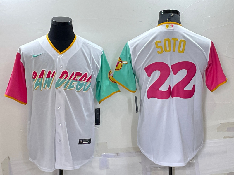 Men's San Diego Padres Juan Soto White Stitched Jersey