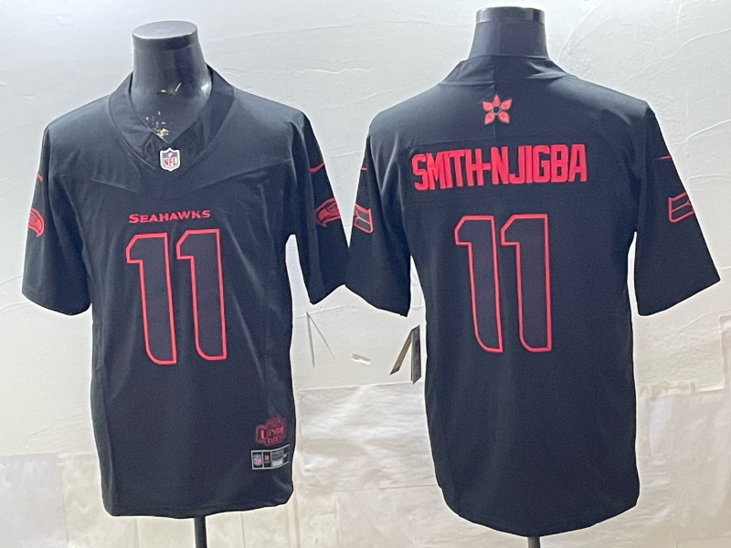 Men's Seattle Seahawks Jaxon Smith-Njigba Black Player Game Jersey