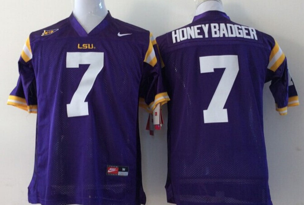 Men's LSU Tigers Honey Badger Purple Player Game Jersey