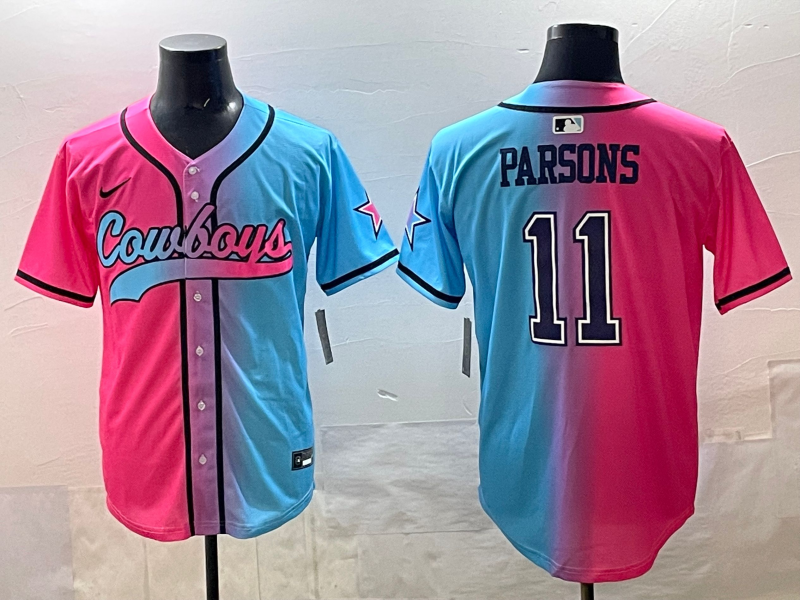 Men's Dallas Cowboys Micah Parsons Pink/Blue Game Jersey