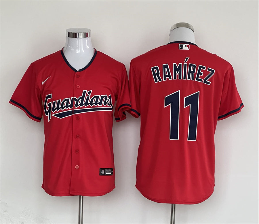 Men's Cleveland Guardians Jose Ramirez Red Replica Player Jersey1