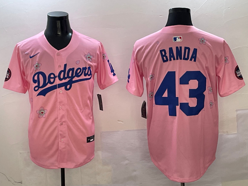 Men's Los Angeles Dodgers Anthony Banda Pink Game Jersey