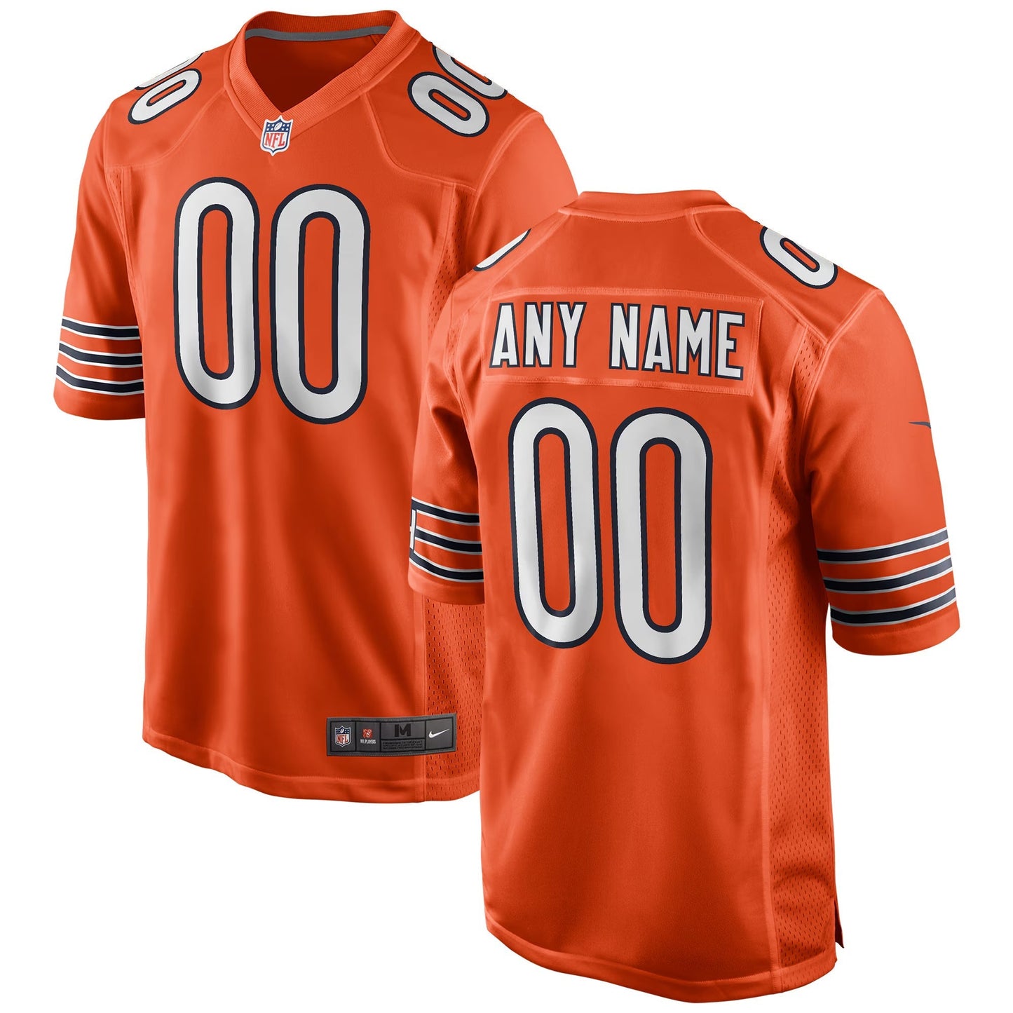 Chicago Bears Orange Alternate Custom Game Jersey