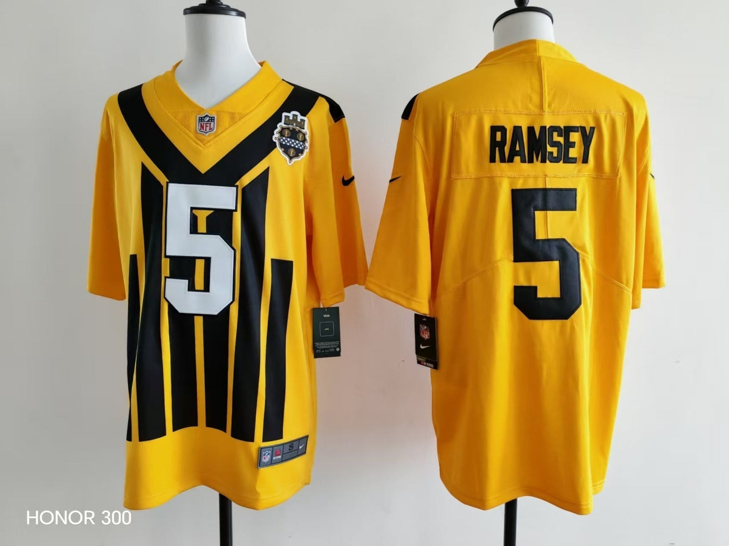 Men's Pittsburgh Steelers Jalen Ramsey Jersey - Retro Yellow-1