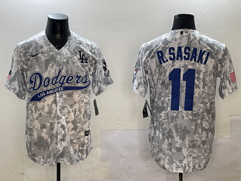 Men's Los Angeles Dodgers Roki Sasaki Arctic Camo 2024 Salute to Service Limited Jersey