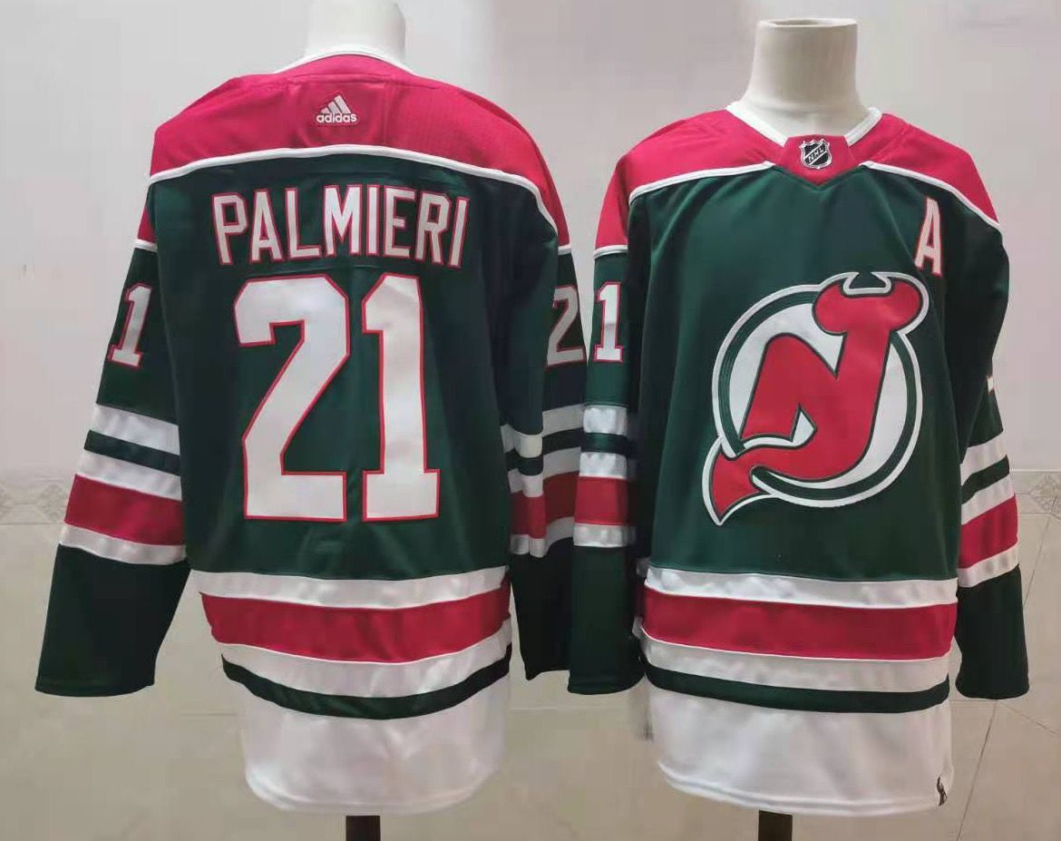 Men's New Jersey1 Devils Kyle Palmieri #21 Green Player Game Jersey1