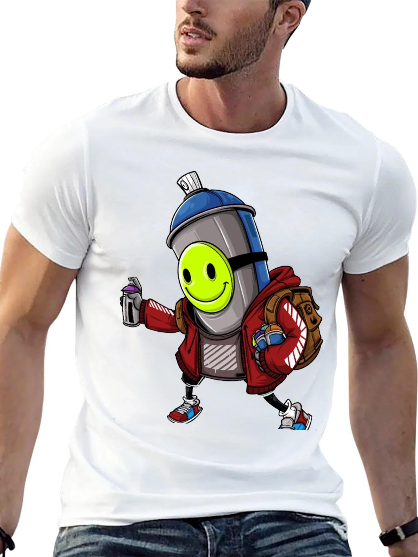 Cartoon Graffiti Spray Can T-Shirt