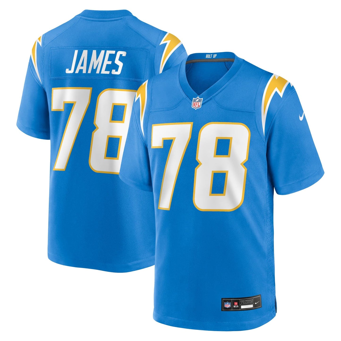 Los Angeles Chargers Andre James Powder Blue Team Game Jersey