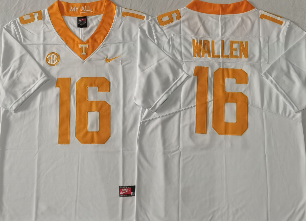 Men's Tennessee Volunteers Morgan Wallen White Player Game Jersey