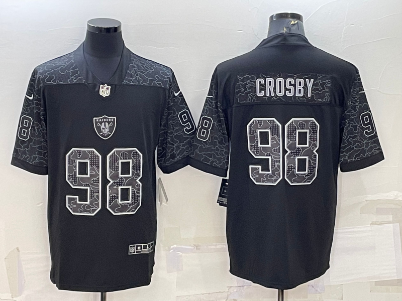 Men's Las Vegas Raiders Maxx Crosby Black RFLCTV Limited Jersey