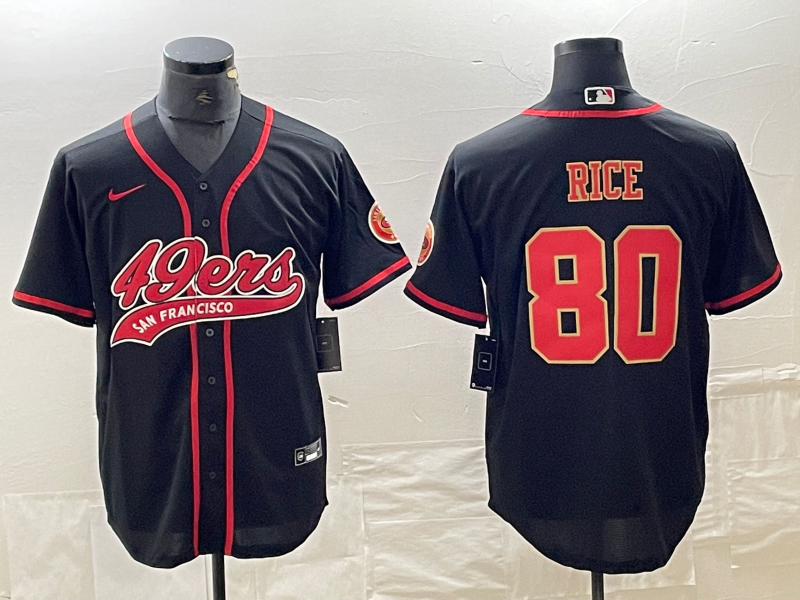 Men's San Francisco 49ers Jerry Rice Black Fashion Jersey Joint Edition