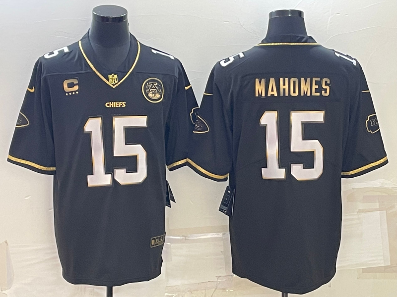 Men's Kansas City Chiefs Patrick Mahomes Black Team Game Jersey