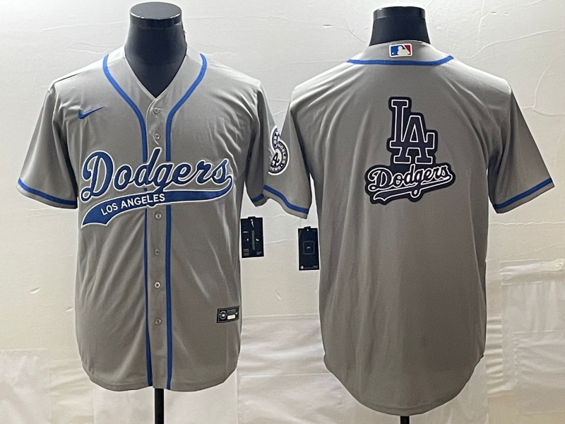 Men's Los Angeles Dodgers1 Gray Team Jersey Joint Edition