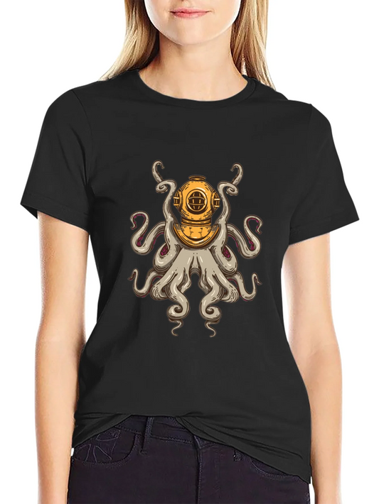 Diver Octopus T-Shirt - Unique Graphic Tee