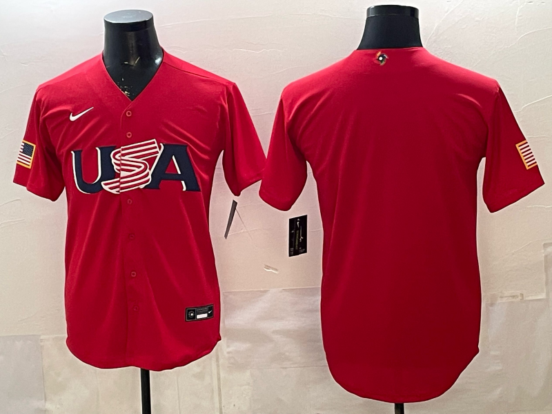 Men's USA Baseball Red 2026 World Baseball Classic Stadium Jersey