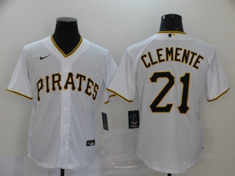 Men's Pittsburgh Pirates Roberto Clemente White Replica Baseball Jersey