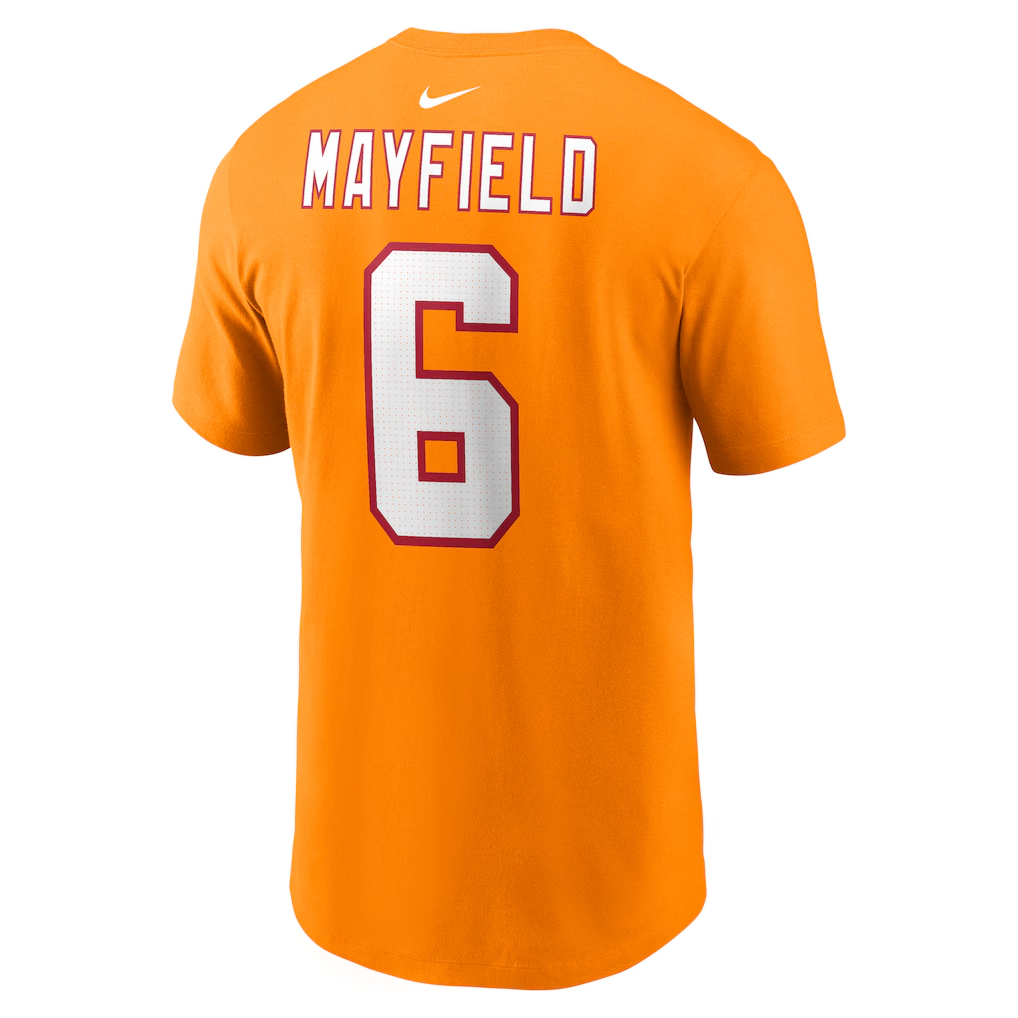 Men's Tampa Bay Buccaneers Baker Mayfield Orange Player Name & Number T-Shirt