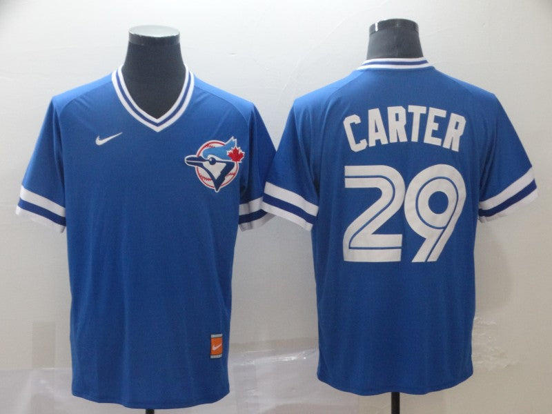 Men's Toronto Blue Jays1 Joe Carter #29 Blue Replica Player Jersey