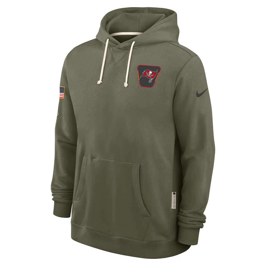 Men's Tampa Bay Buccaneers Olive 2025 Salute to Service Sideline Standard Issue Dri-FIT Hoodie