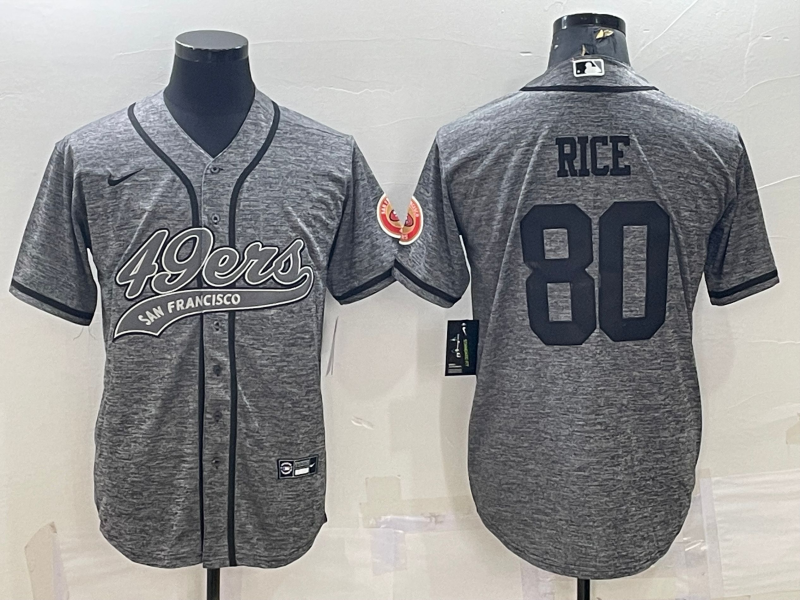 Men's San Francisco 49ers Jerry Rice Grey Game Jersey Joint Edition