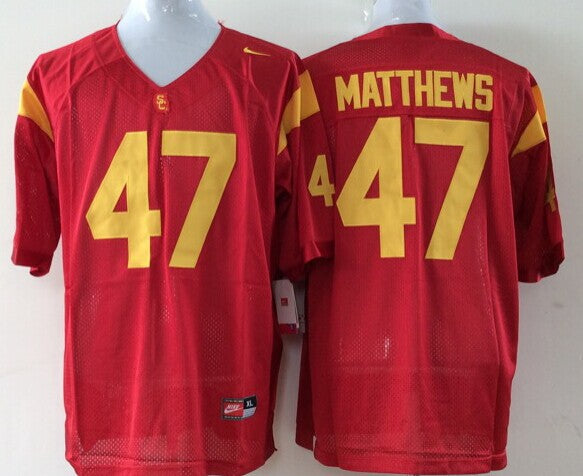 Men's USC Trojans Clay Matthews Cardinal Player Game Jersey