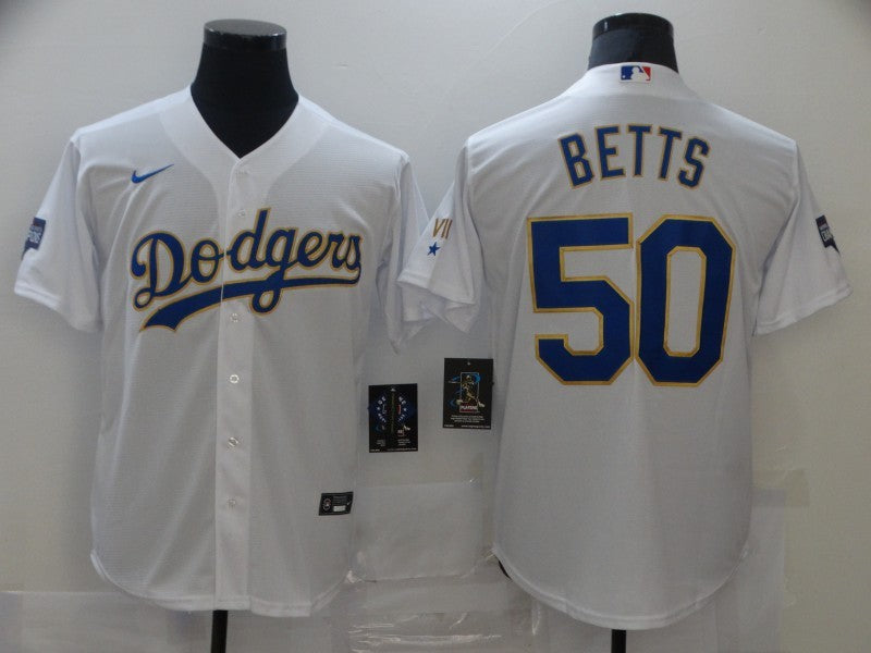 Men's Los Angeles Dodgers Mookie Betts White Stitched Jersey