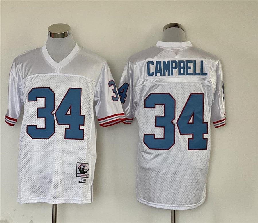 Men's Tennessee Oilers Earl Campbell White Legacy Replica Jersey