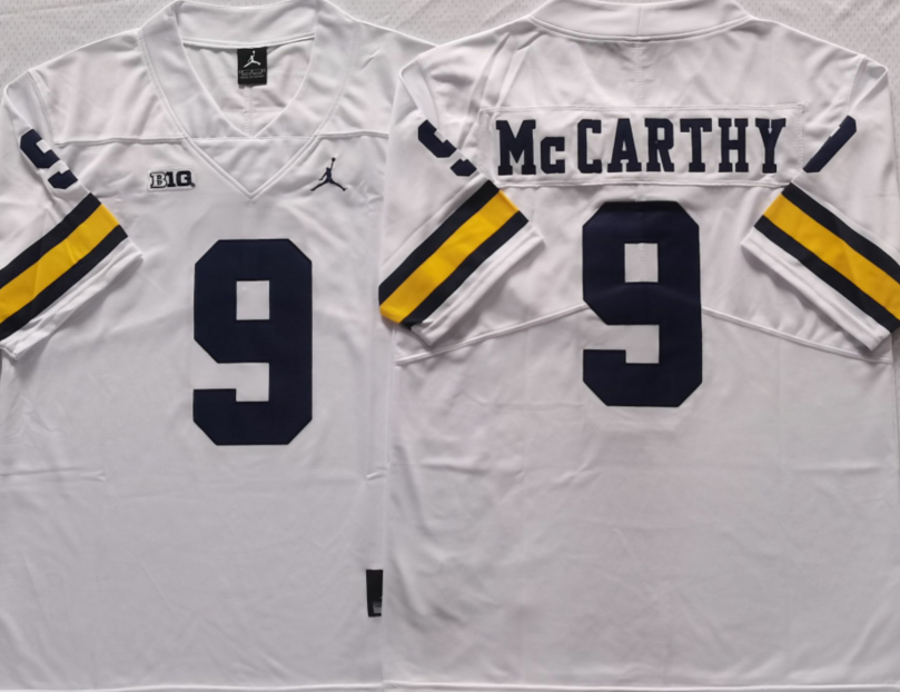 Men's Michigan Wolverines JJ McCarthy White Alumni Player Game Jersey