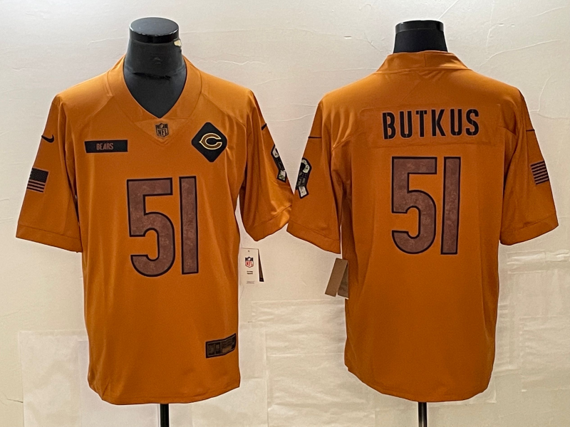 Men's Chicago Bears Dick Butkus Brown 2023 Salute To Service Retired Player Limited Jersey