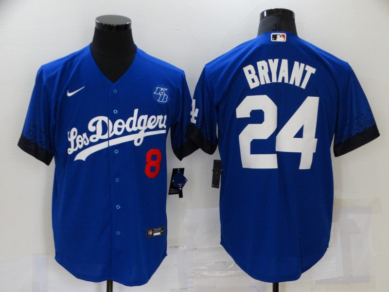 Men's Los Angeles Dodgers Kris Bryant -24 Blue Fashion Stitched Jersey