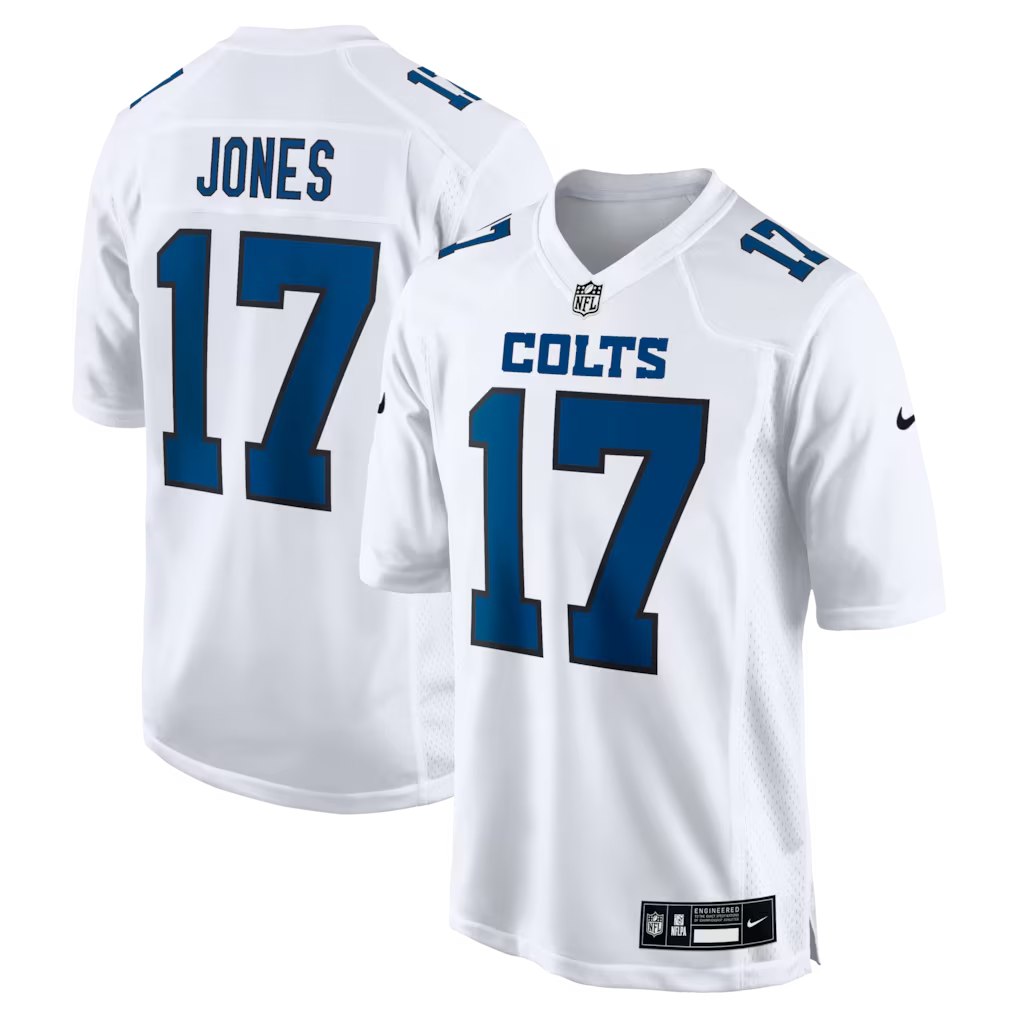 Men's Indianapolis Colts Daniel Jones White Fashion Game Jersey