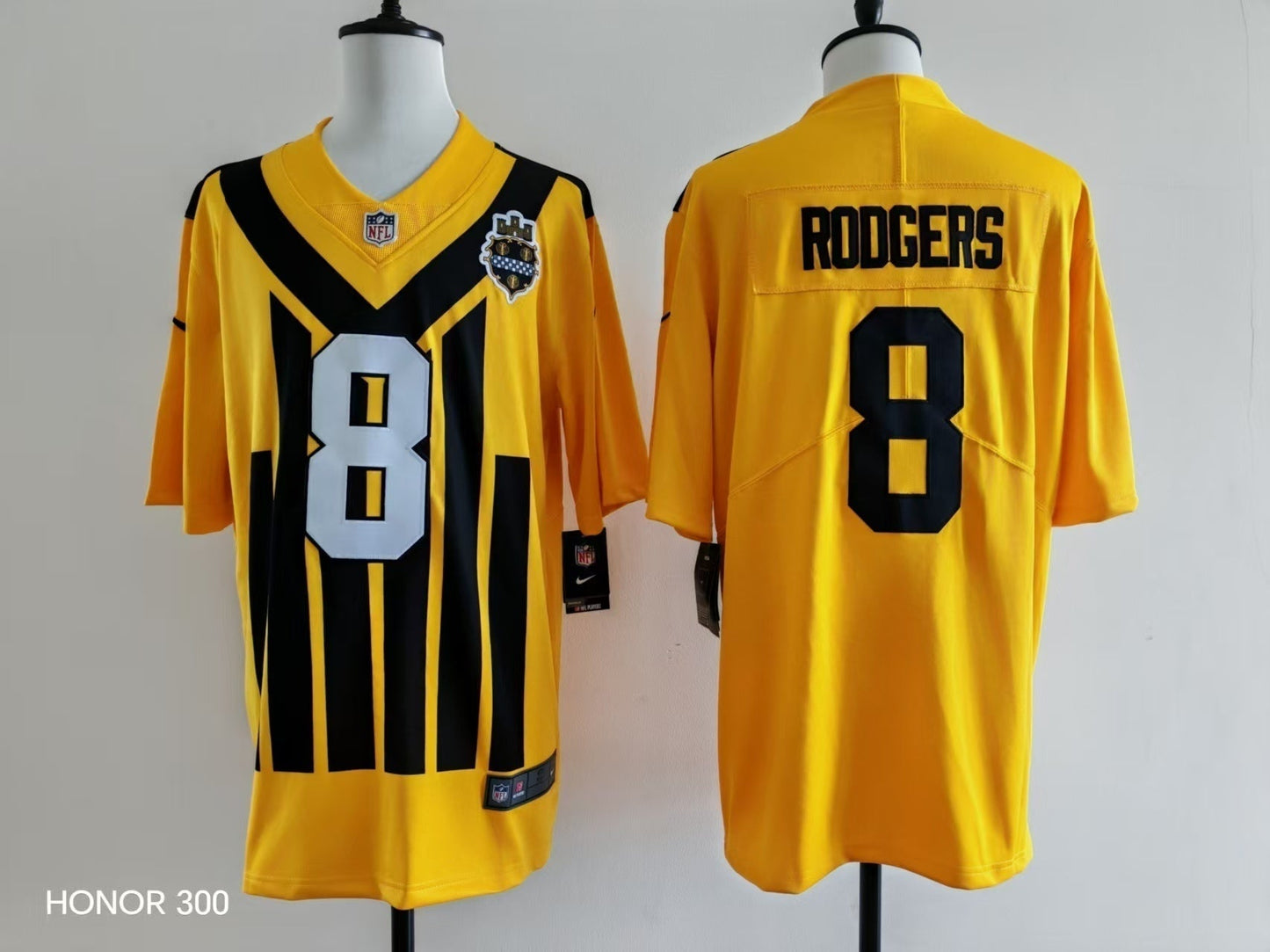 Men's Pittsburgh Steelers Aaron Rodgers Jersey - Retro Yellow-1