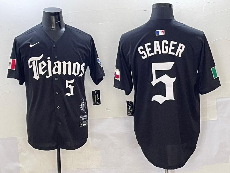Men's Texas Rangers Corey Seager Black Player Jersey