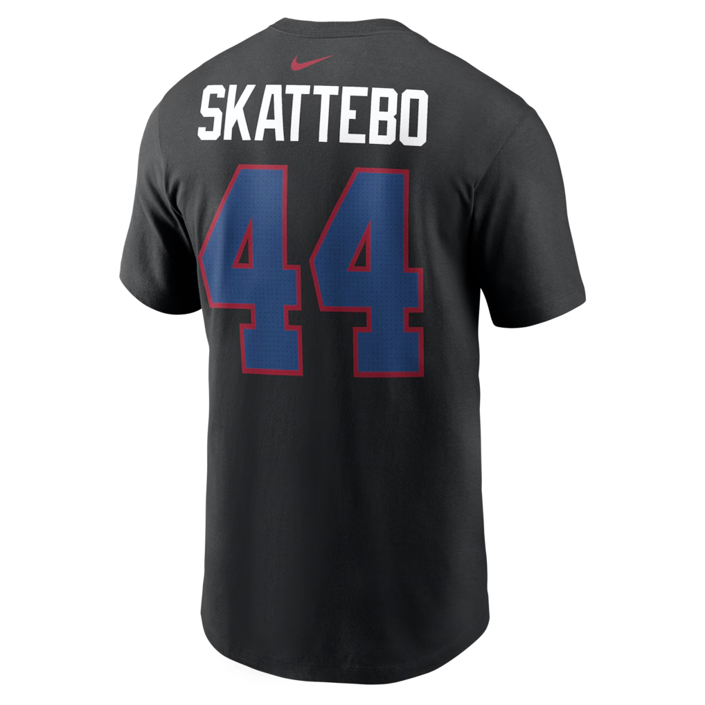 Men's New York Giants Cam Skattebo Black Name & Number T-Shirt