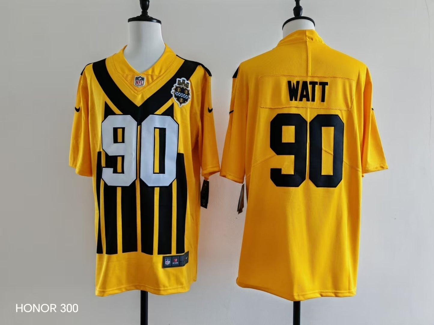 Men's Pittsburgh Steelers T.J. Watt Jersey - Retro Yellow-1