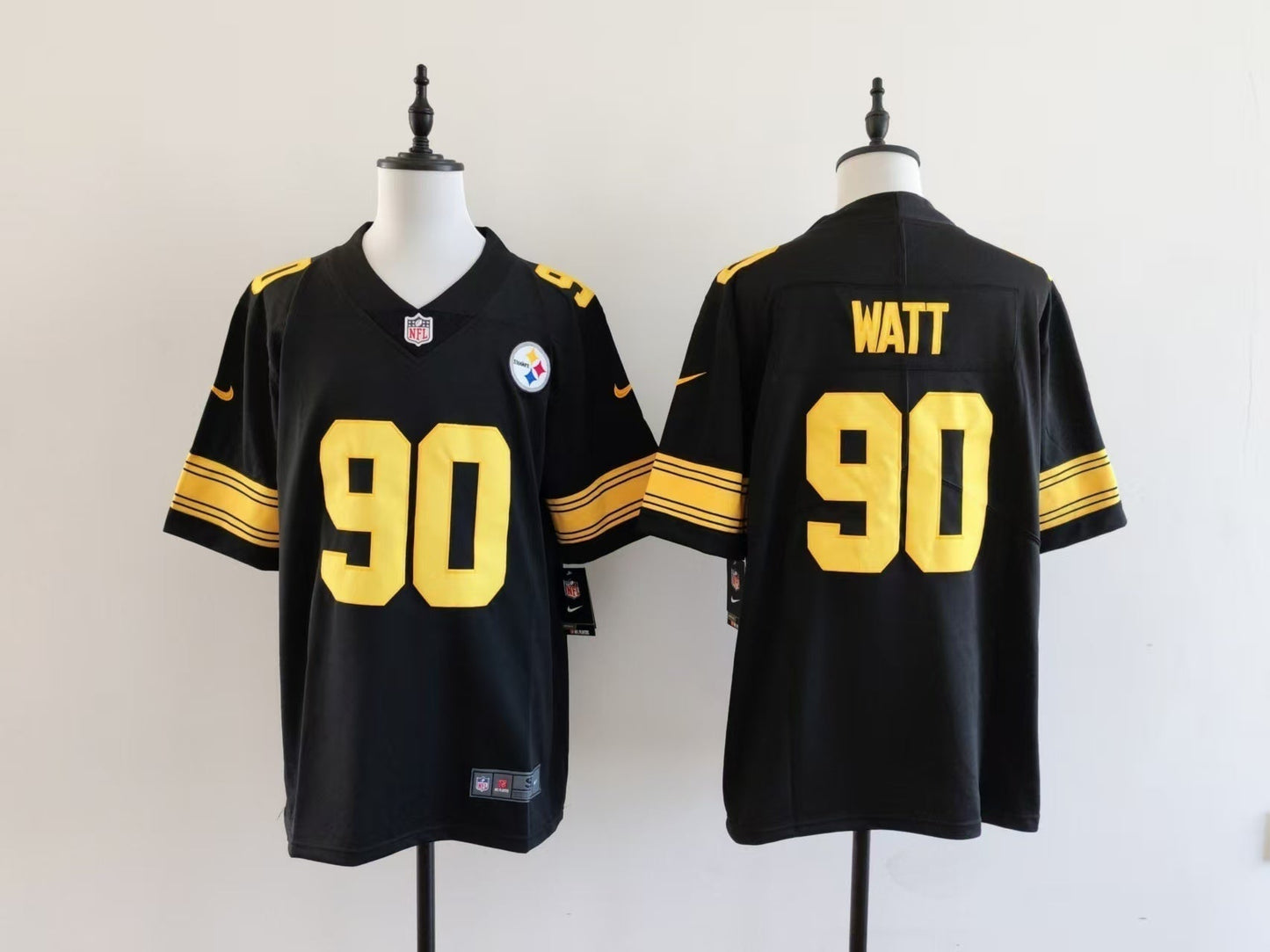 Men's Pittsburgh Steelers T.J. Watt Jersey - Black-yellow numbers