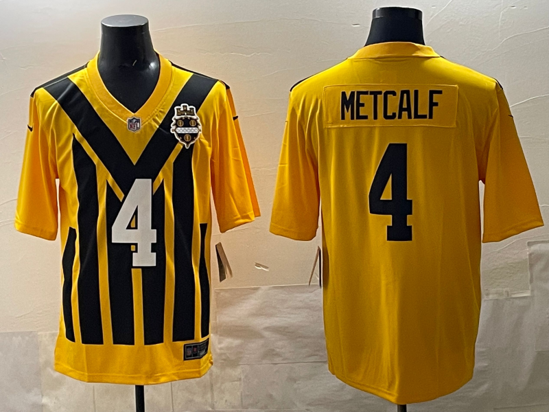 Men's Pittsburgh Steelers DK Metcalf Gold Alternate 1933 Throwback Game Jersey