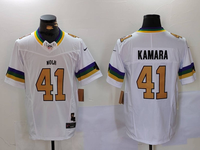 Men's New Orleans Saints Alvin Kamara White Fashion Game Jersey