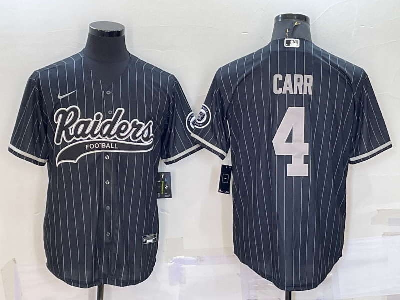 Men's Las Vegas Raiders Derek Carr Black Player Game Jersey Joint Edition