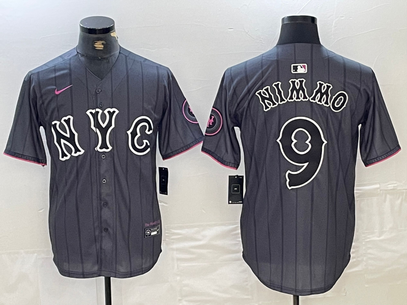 Men's New York Mets1 Brandon Nimmo #9 Graphite 2024 City Connect Limited Player Jersey