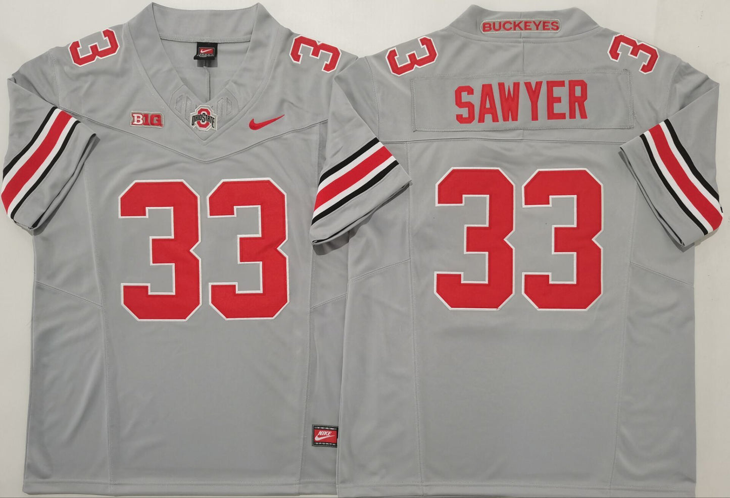 Men's Ohio State Buckeyes Jack Sawyer Gray Player Game Jersey