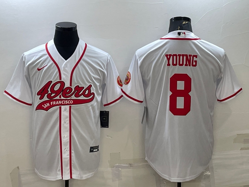 Men's San Francisco 49ers Steve Young White Game Jersey Joint Edition