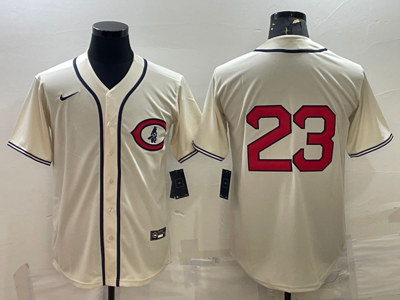 Men's Chicago Cubs Ryne Sandberg Cream Player Name Jersey