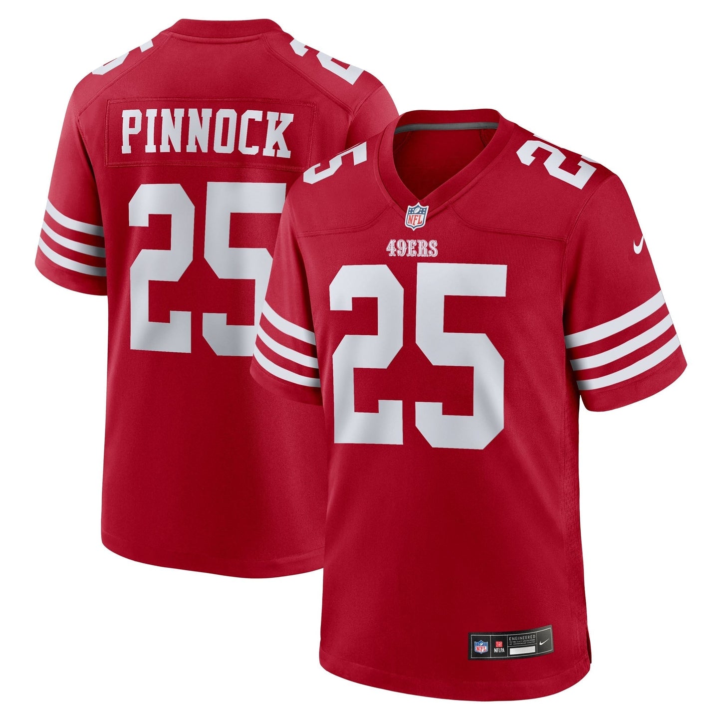 San Francisco 49ers Jason Pinnock Scarlet Team Game Jersey