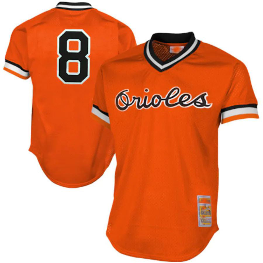 Baltimore Orioles Cal Ripken Jr Orange 1988 Authentic Cooperstown Collection Mesh Batting Practice Jersey Baseball Jerseys