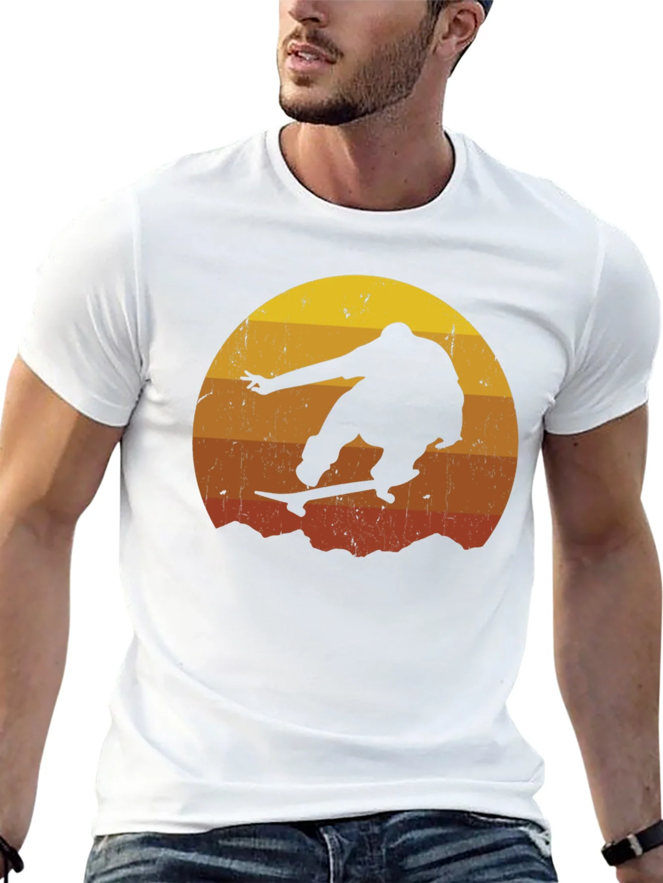 Retro Skateboarder Silhouette Tee