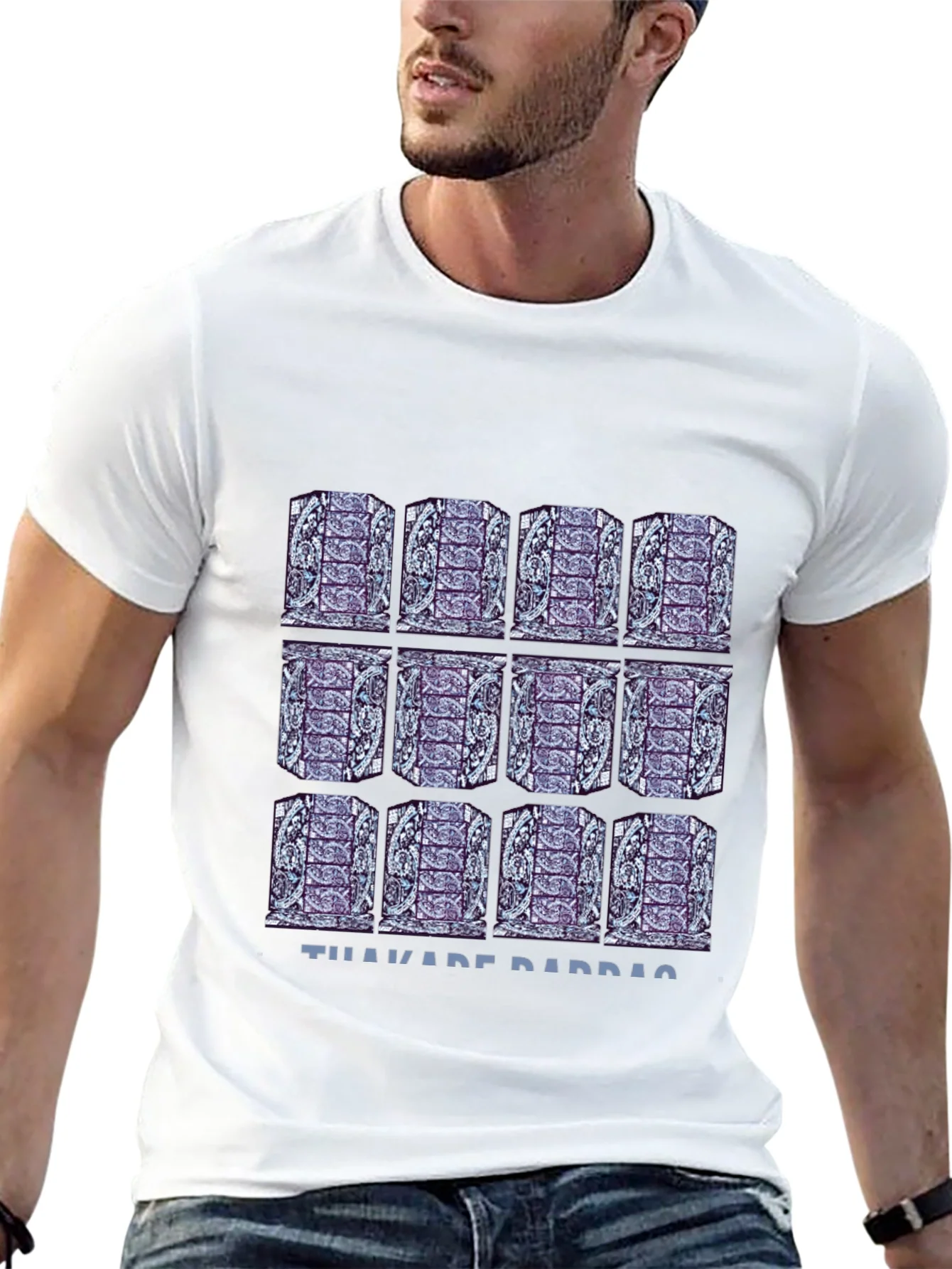 Pattern Print Black T-Shirt