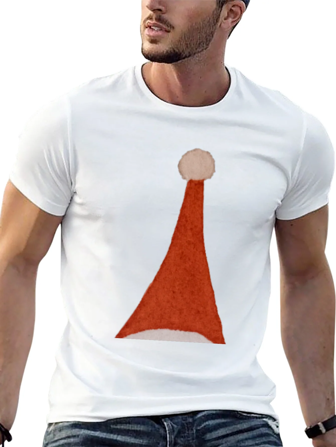 Santa Hat Graphic Tee - Holiday Festive T-Shirt
